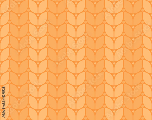 Knitted or wheat seamless pattern. Vector illustration.
