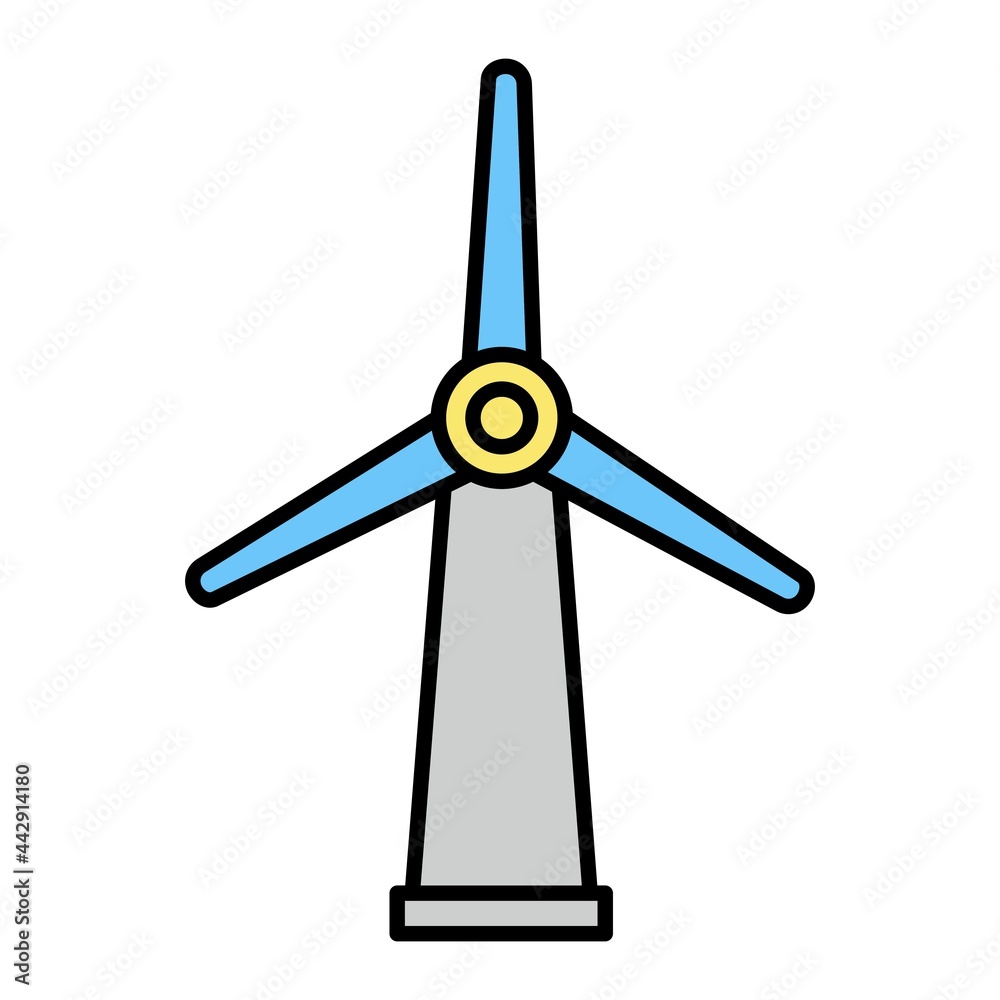 Vector Wind Turbine Filled Outline Icon Design Vector Wind Turbine Filled Outline Icon Design