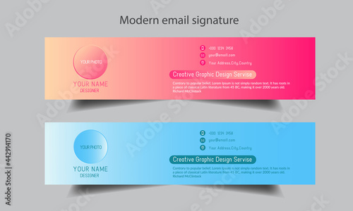 modern email signature template vector design