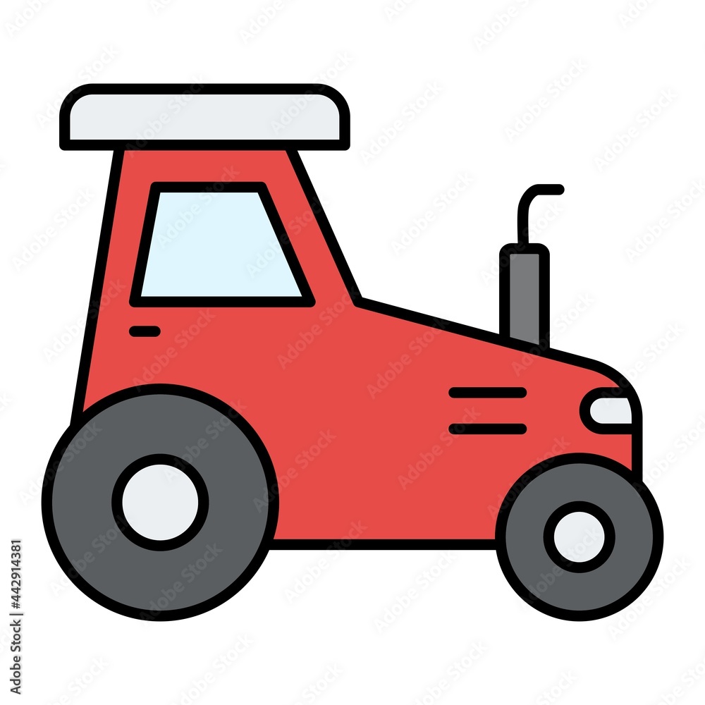 Vector Tractor Filled Outline Icon Design Vector Tractor Filled Outline Icon Design