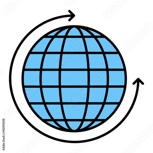 Vector Around the World Filled Outline Icon Design