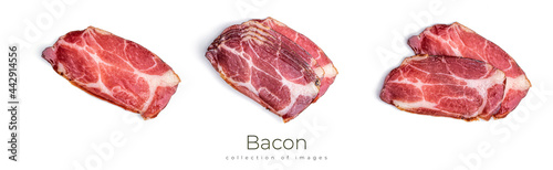 Bacon isolated on a white background. Bacon.
