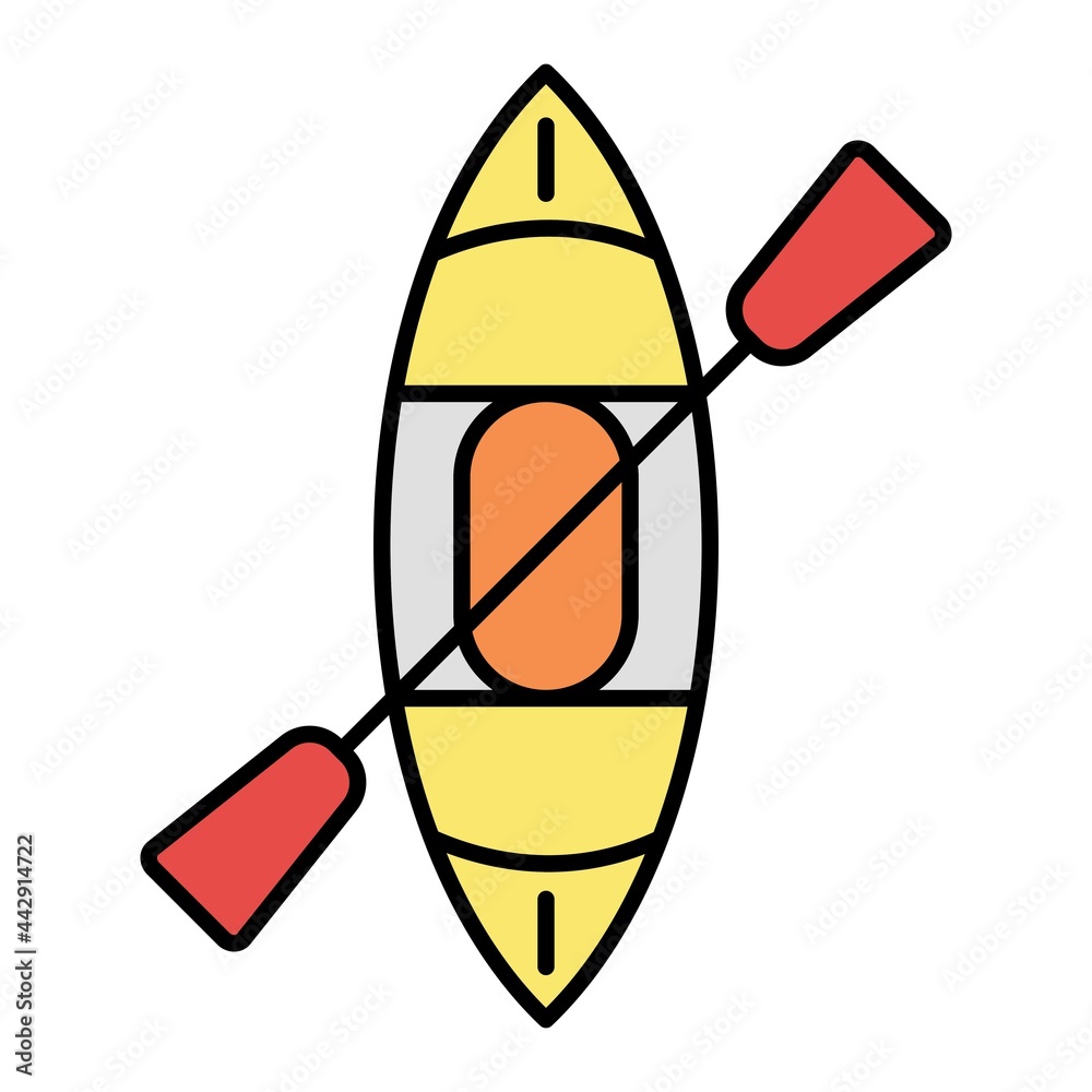 Fototapeta premium Vector Kayak Filled Outline Icon Design