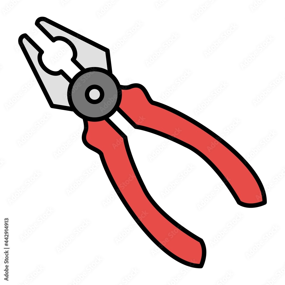 Vector Plier Filled Outline Icon Design Vector Plier Filled Outline Icon Design