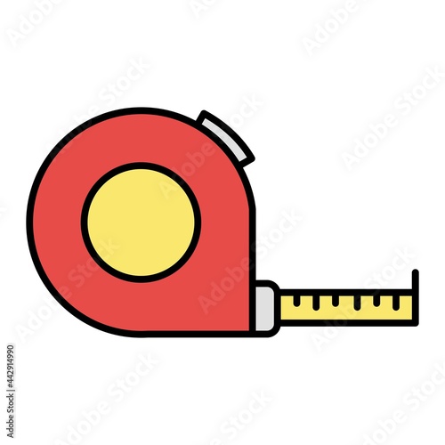 Vector Measuring Tape Filled Outline Icon Design