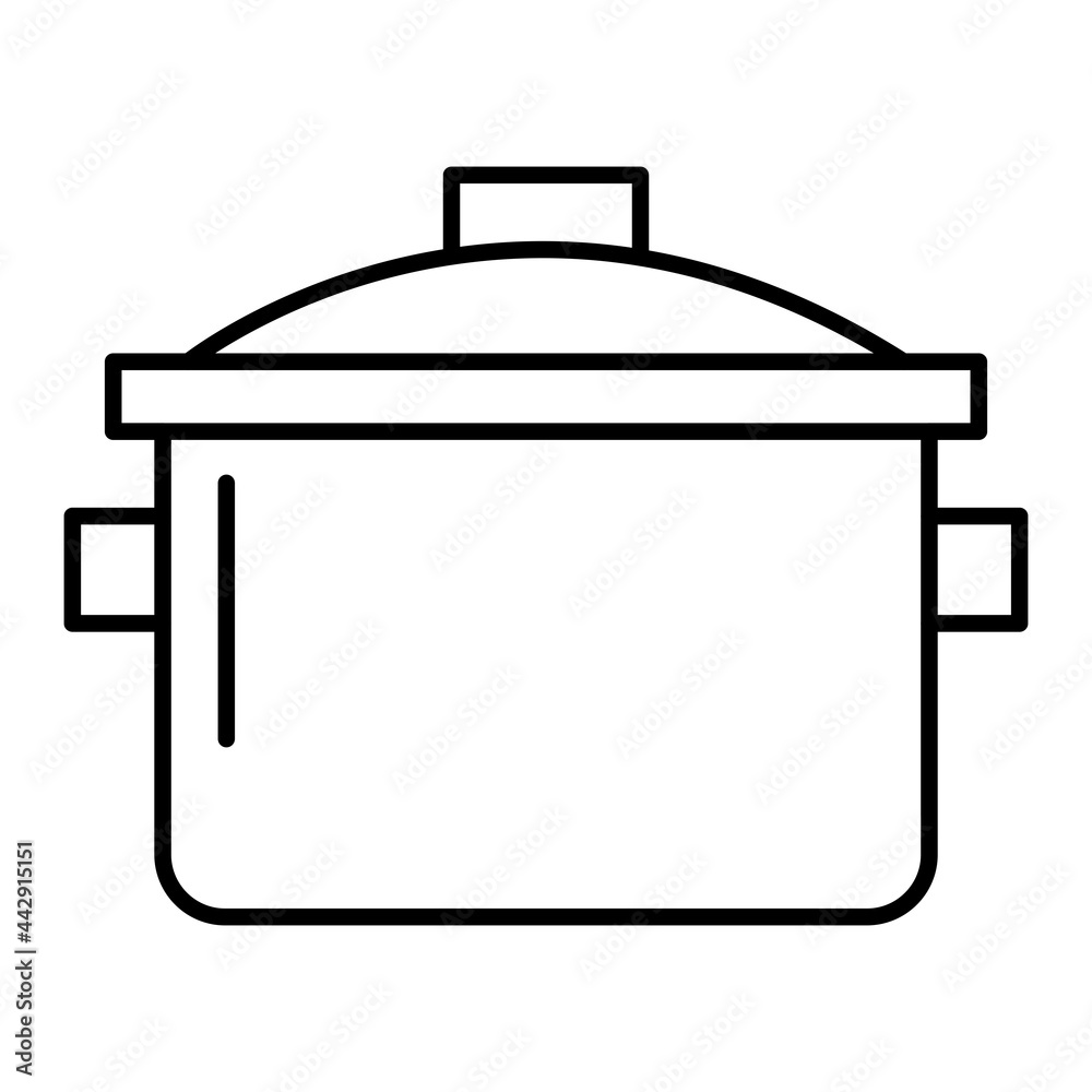  Vector Cooking Pot Outline Icon Design