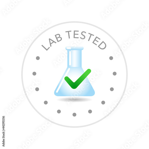 Lab tested round vector badge icon design