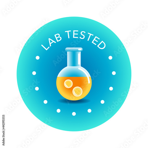 Lab tested round vector badge icon design