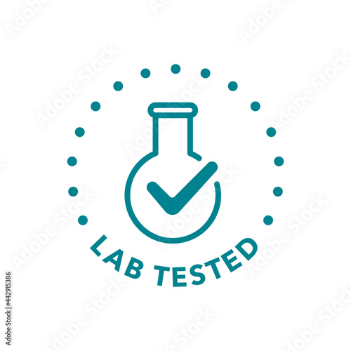 Lab tested round vector badge icon design