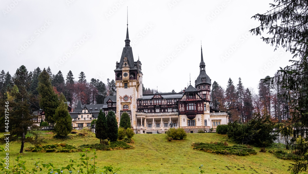 Famous Peles Castle in Romania