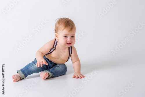 baby boy on a white background