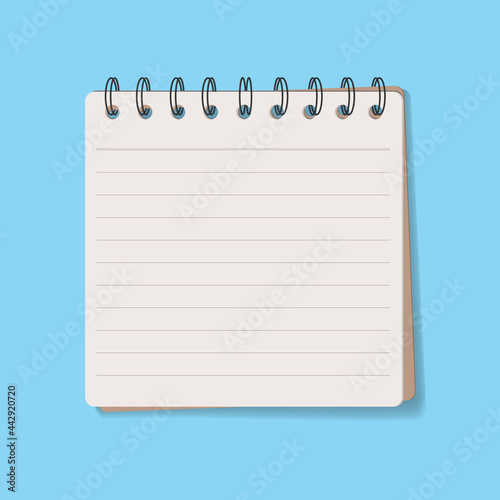 notebook brown cover on blue background vector art illustration