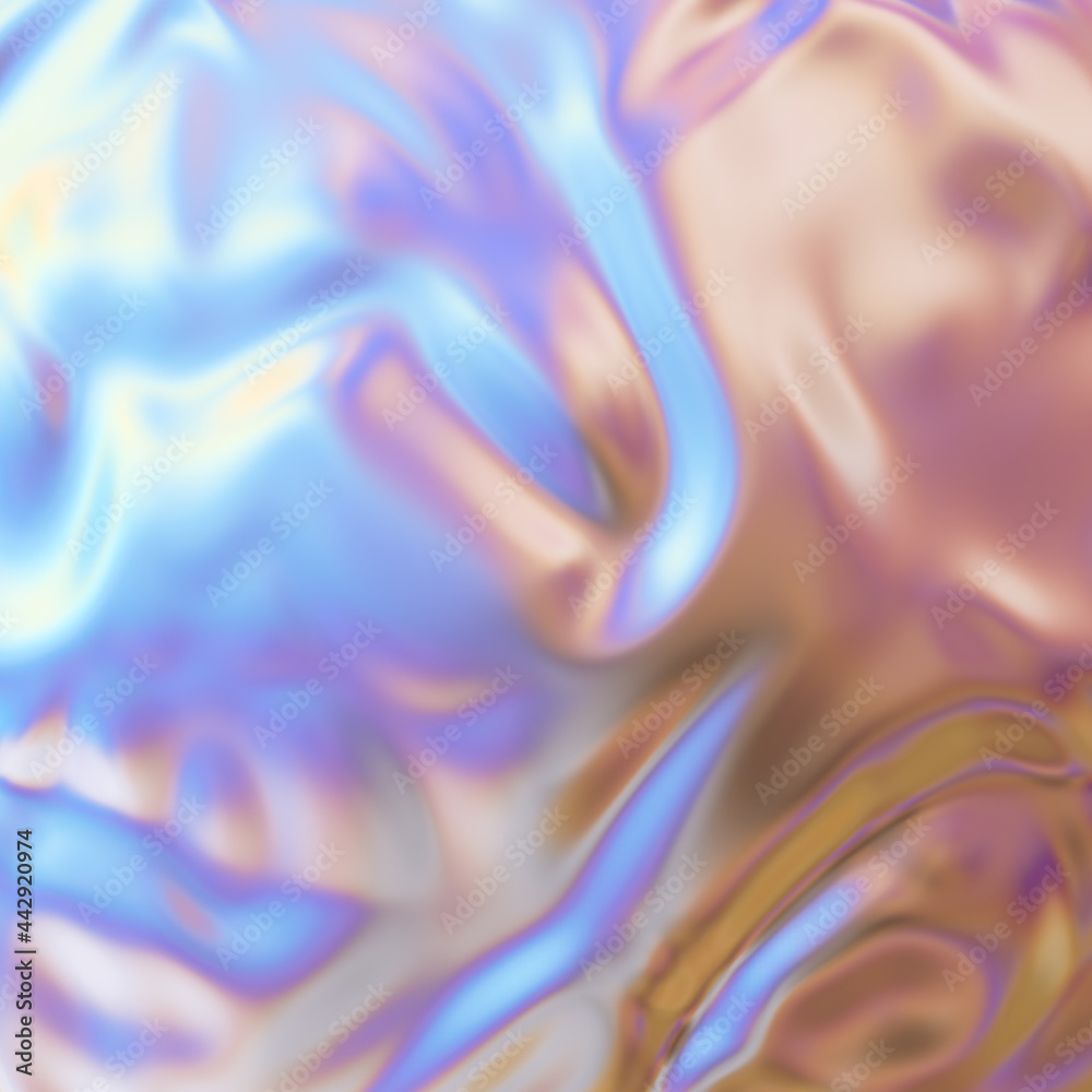 Obraz premium Trendy Iridescent Holographic Background. 3d render.