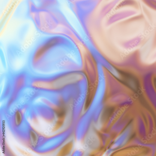 Trendy Iridescent Holographic Background. 3d render.