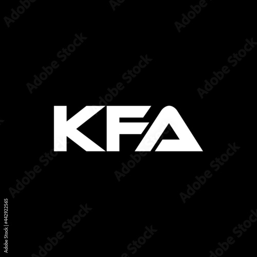 KFA letter logo design with black background in illustrator, vector logo modern alphabet font overlap style. calligraphy designs for logo, Poster, Invitation, etc.
