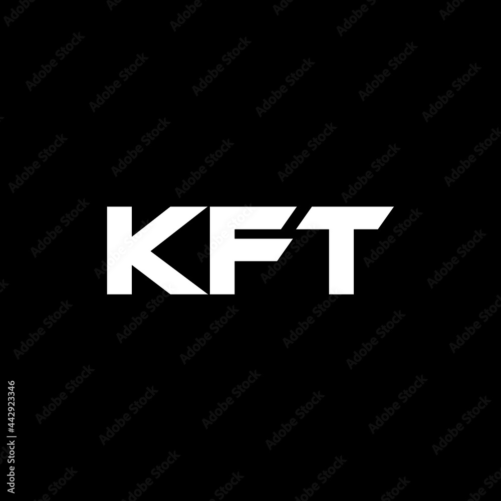 KFT letter logo design with black background in illustrator, vector logo modern alphabet font overlap style. calligraphy designs for logo, Poster, Invitation, etc.