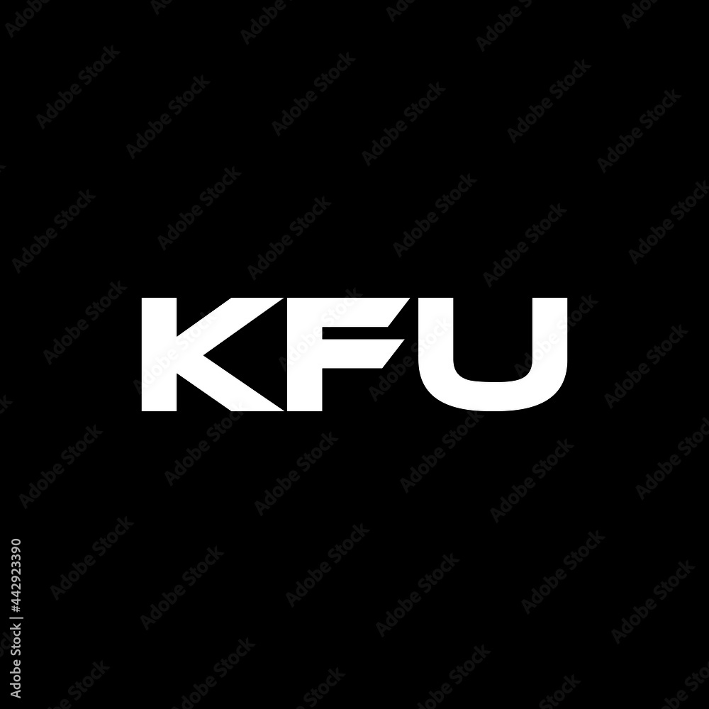 KFU letter logo design with black background in illustrator, vector logo modern alphabet font overlap style. calligraphy designs for logo, Poster, Invitation, etc.