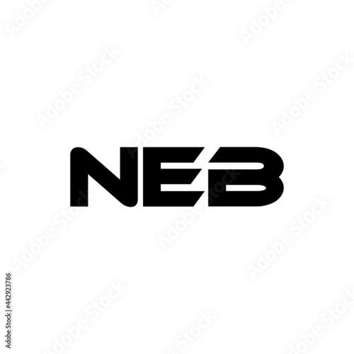 NEB letter logo design with white background in illustrator, vector logo modern alphabet font overlap style. calligraphy designs for logo, Poster, Invitation, etc.