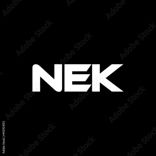 NEK letter logo design with black background in illustrator, vector logo modern alphabet font overlap style. calligraphy designs for logo, Poster, Invitation, etc.