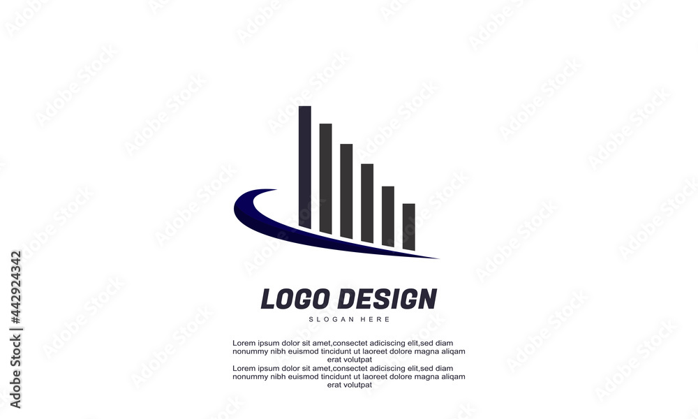 stock vector abstract finance and real estate identity design elements vector flat design