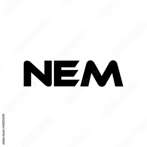 NEM letter logo design with white background in illustrator, vector logo modern alphabet font overlap style. calligraphy designs for logo, Poster, Invitation, etc.