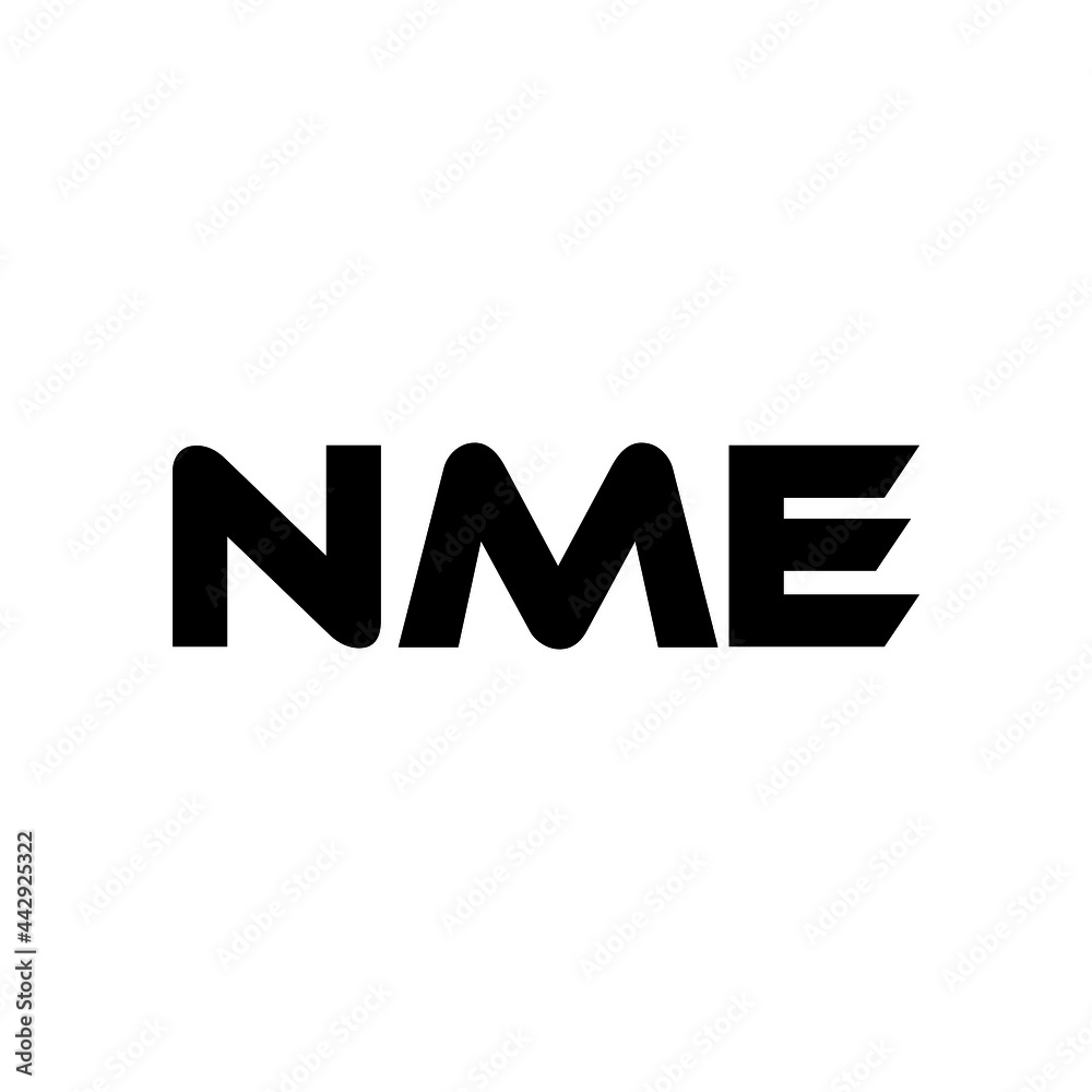 NME letter logo design with white background in illustrator, vector logo modern alphabet font overlap style. calligraphy designs for logo, Poster, Invitation, etc.