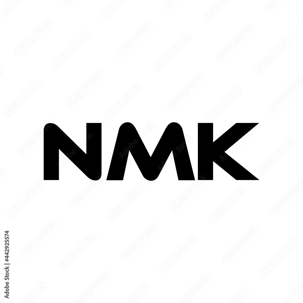 NMK letter logo design with white background in illustrator, vector logo modern alphabet font overlap style. calligraphy designs for logo, Poster, Invitation, etc.