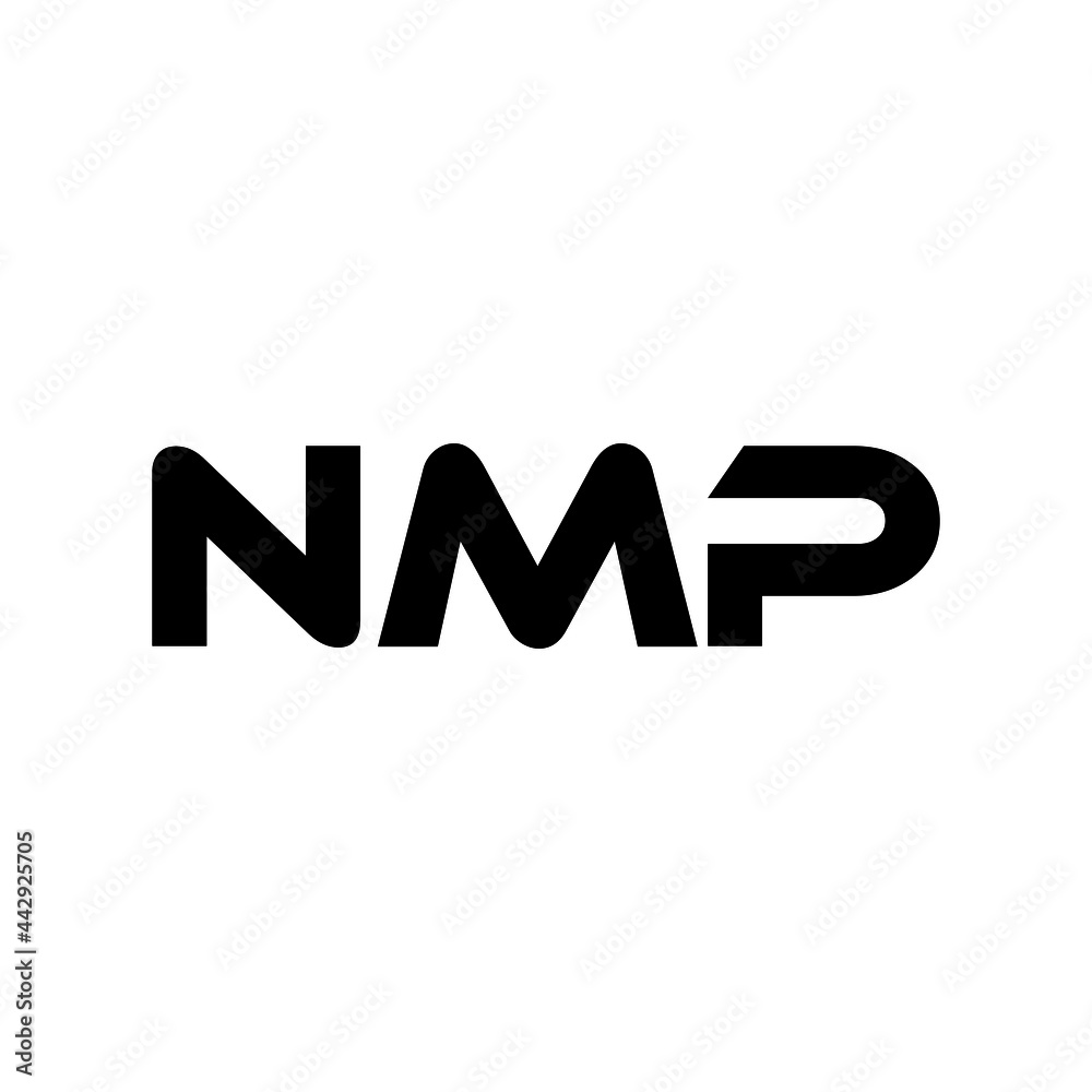 NMP letter logo design with white background in illustrator, vector logo modern alphabet font overlap style. calligraphy designs for logo, Poster, Invitation, etc.