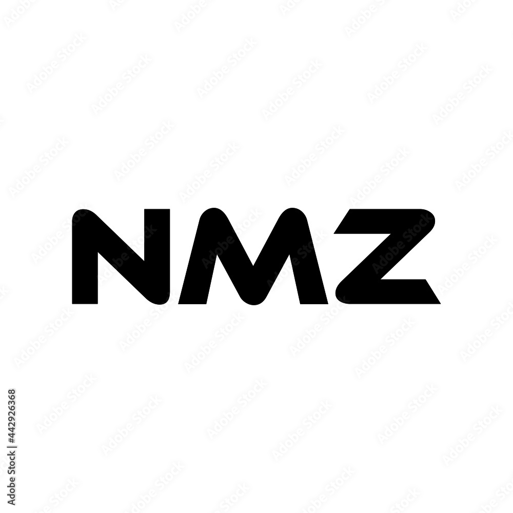 NMZ letter logo design with white background in illustrator, vector logo modern alphabet font overlap style. calligraphy designs for logo, Poster, Invitation, etc.