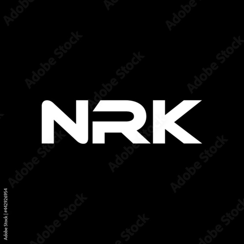 NRK letter logo design with black background in illustrator, vector logo modern alphabet font overlap style. calligraphy designs for logo, Poster, Invitation, etc.