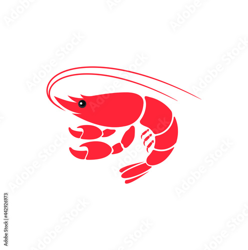 boiled red crayfish on white background