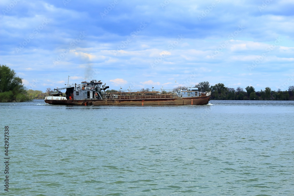 an old vessel on the Danube river in Belgrade