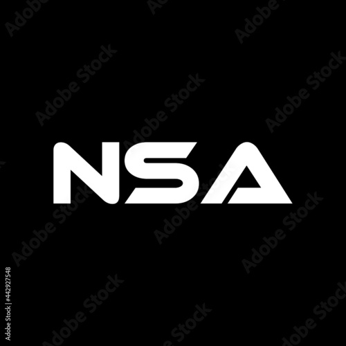 NSA letter logo design with black background in illustrator, vector logo modern alphabet font overlap style. calligraphy designs for logo, Poster, Invitation, etc.