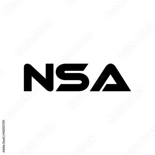 NSA letter logo design with white background in illustrator, vector logo modern alphabet font overlap style. calligraphy designs for logo, Poster, Invitation, etc. photo