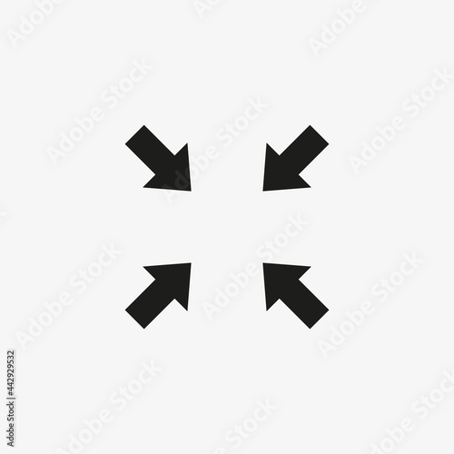 Minimize display screen vector icon. Compress symbol.