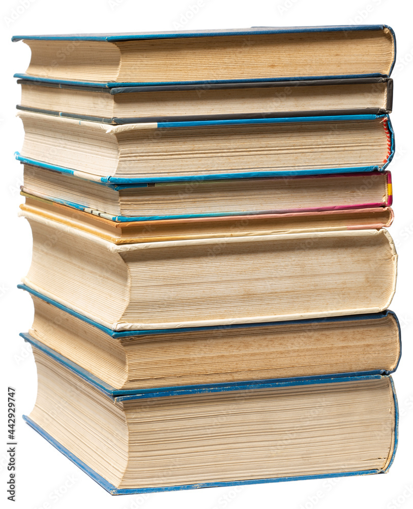 stacked old book isolated on white background stacked old book isolated on white background