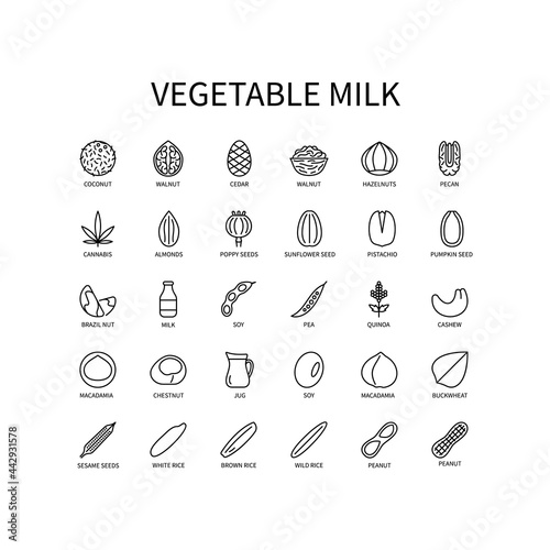 Icon Of Alternative Milk Line In A Simple Style. Milk Of Vegetable Origin. Vector sign in a simple style isolated on a white background. Original size 64x64 pixels.