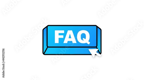 Wallpaper Mural Faq with cursor button. Internet icon. Pointer click icon. Motion graphics. Torontodigital.ca