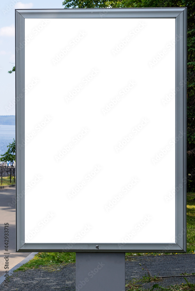 Advertising street blank billboard with white background for ads, images, text. Advertising street blank billboard with white background for ads, images, text.