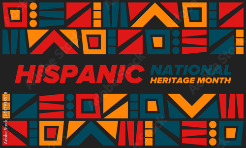 National Hispanic Heritage Month in September and October. Hispanic and Latino Americans culture. Celebrate annual in United States. Poster, card, banner and background. Vector illustration