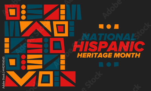 National Hispanic Heritage Month in September and October. Hispanic and Latino Americans culture. Celebrate annual in United States. Poster, card, banner and background. Vector illustration