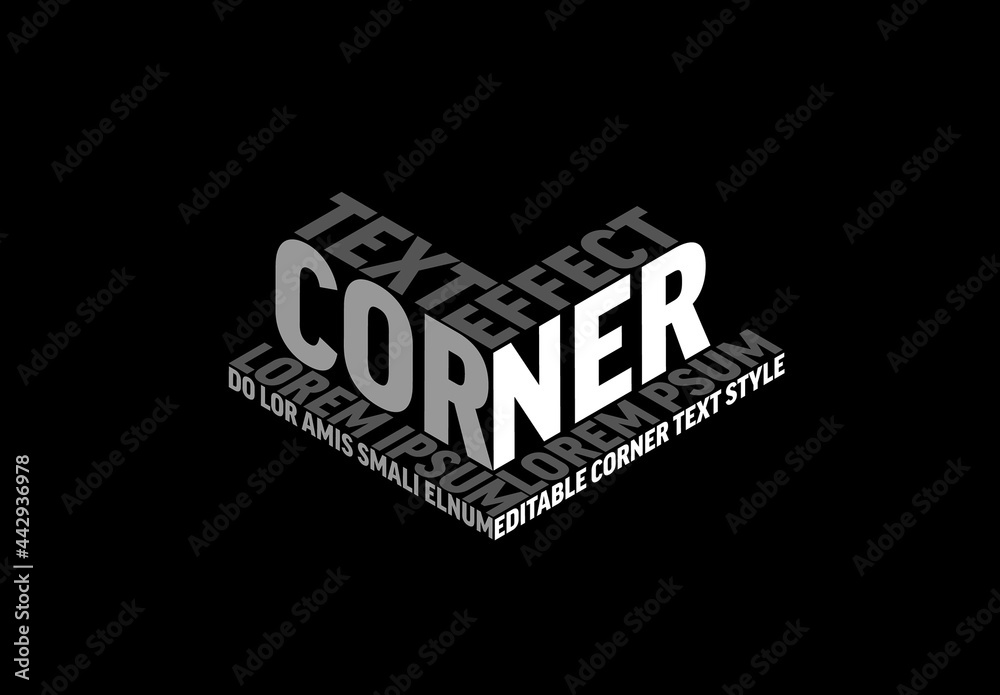 Editable White Corner Isometric 3D Stairs Text Style Effect