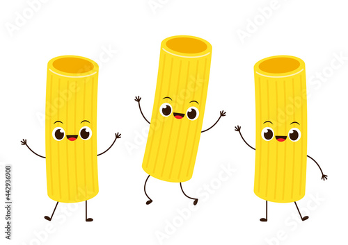 Pasta noodles character design. Pasta noodles on white background. 