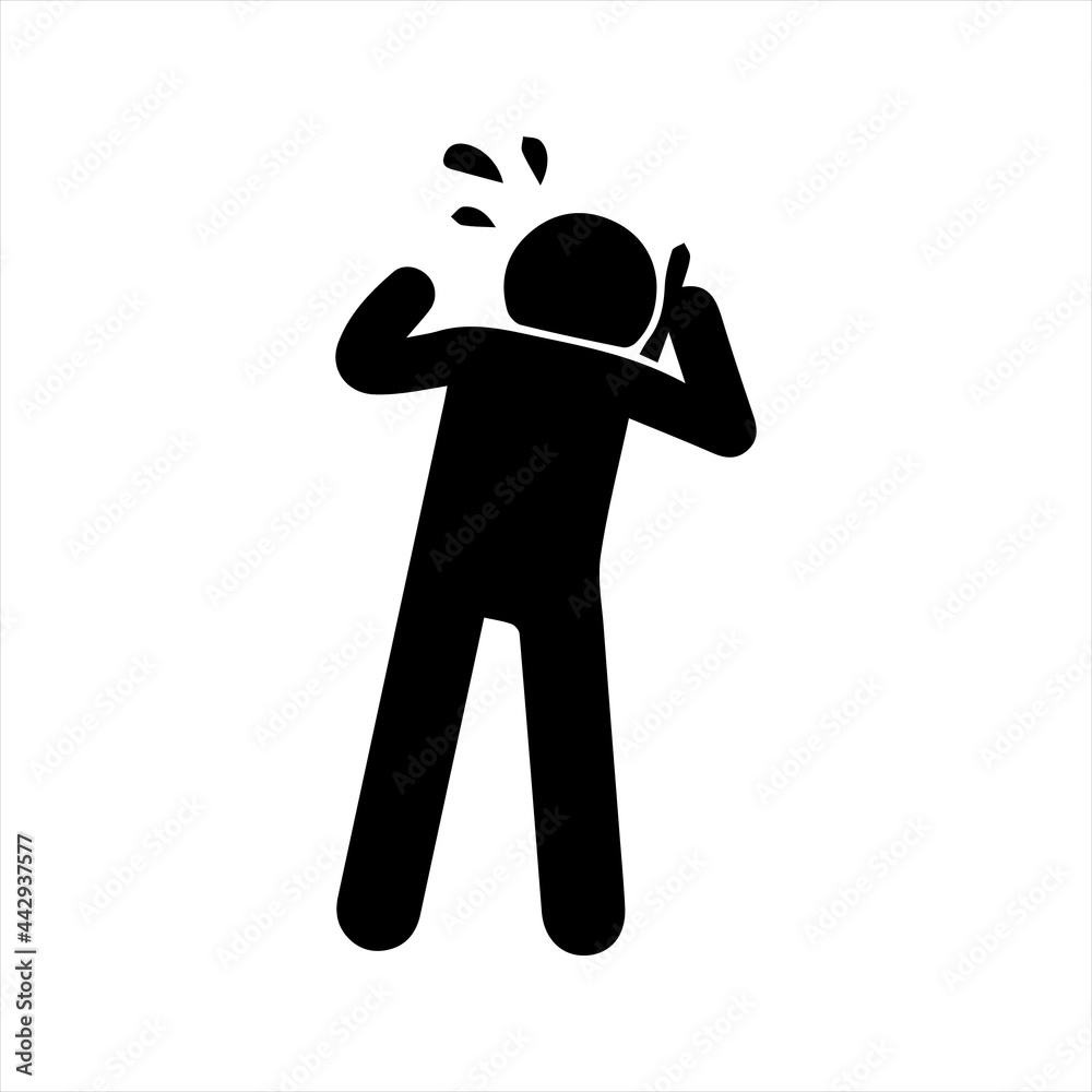 Panic phone call icon, vector and glyph Panic phone call icon, vector and glyph
