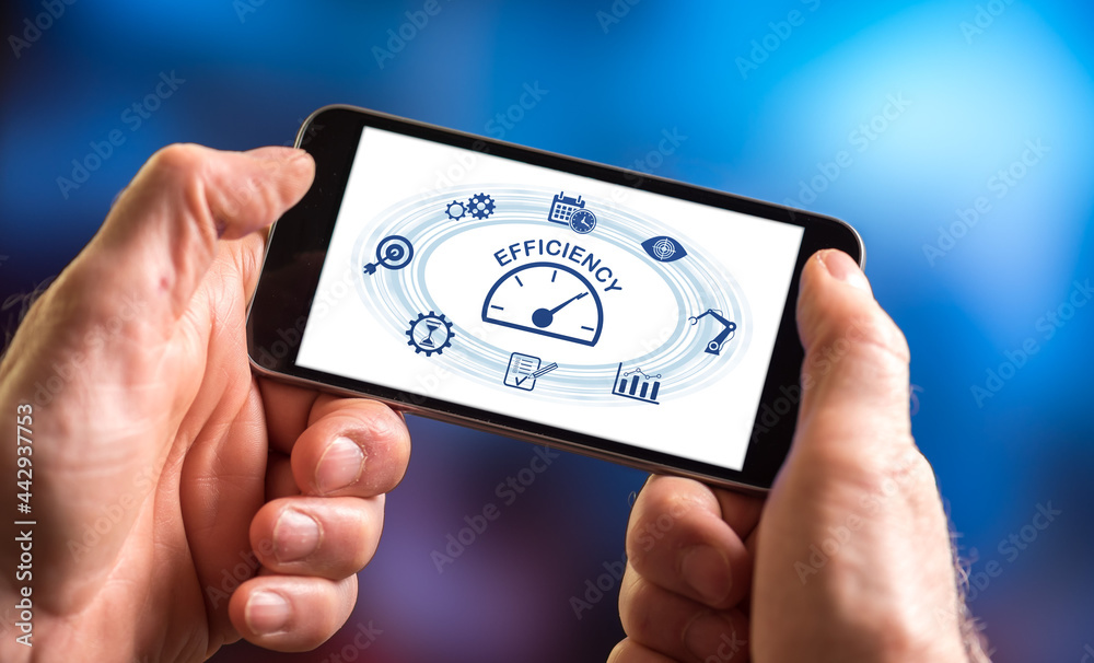 Efficiency concept on a smartphone Efficiency concept on a smartphone