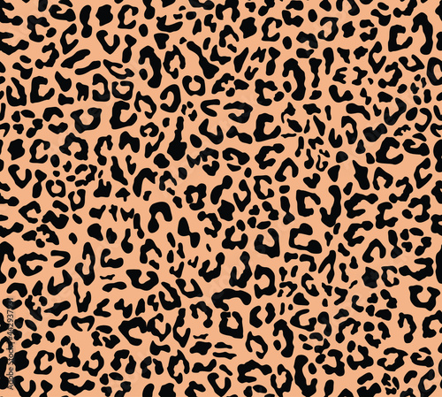 Leopard print seamless yellow background, fashion design, fabric.