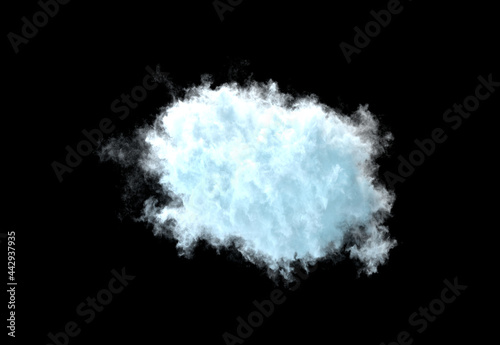 alone cloud on black backdrop isolated - creative nature 3D rendering