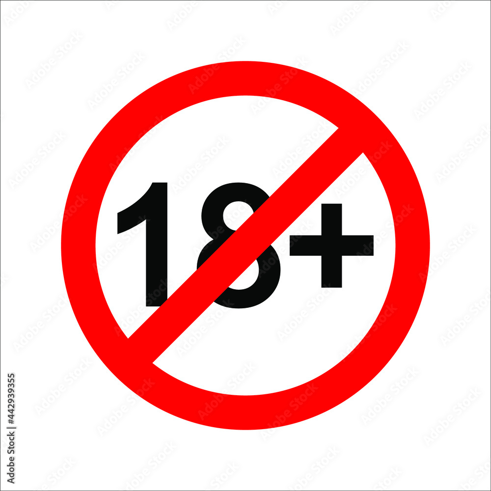 18 plus only less than 18 are not allowed icon. vector illustration on white background. color editable 18 plus only less than 18 are not allowed icon. vector illustration on white background. color editable