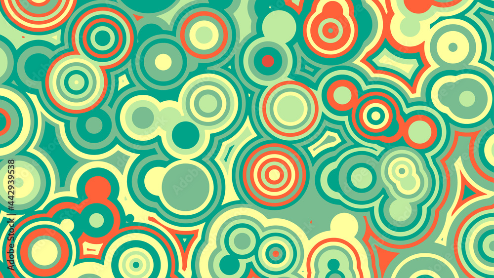 Abstract background of multicolored concentric circles. Vector illustration.