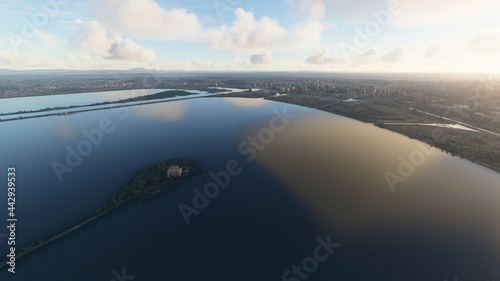 Carthage aerial view, Carthage drone aerial view 3d render photo